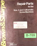 Brown & Sharpe-Brown & Sharpe No. 2, 2G Automatic Screw Repair Parts Manual-#2-#2G-No. 2-02